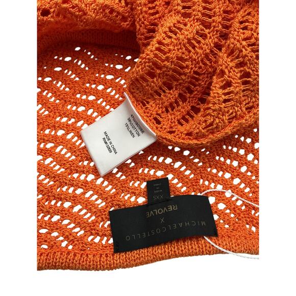 Michael Costello x Revolve 'Seana' Orange Viscose Asym Maxi Knit Dress Size XXS - Picture 4 of 4